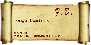 Fonyó Dominik névjegykártya