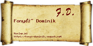 Fonyó Dominik névjegykártya