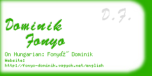 dominik fonyo business card